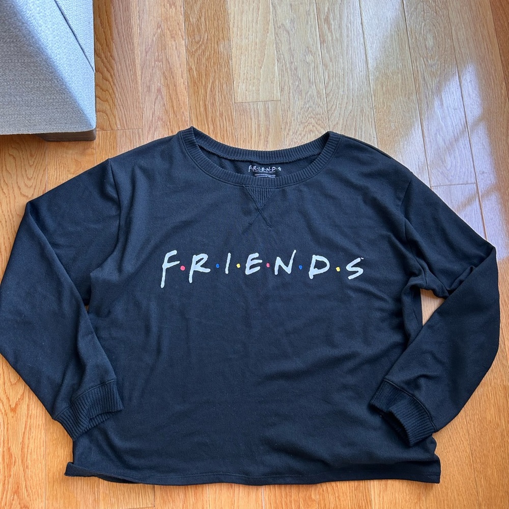 FRIENDS Soft Oversized Black Sweatshirt